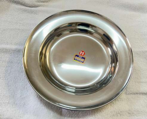 POOJA S/STEEL PLATE 26CM